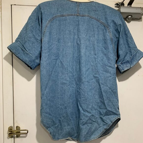 VINTAGE MONIQUE FASHIONS EMBROIDERY STUDS DENIM SHIRT JACKETS SIZE 8 - Picture 5 of 8